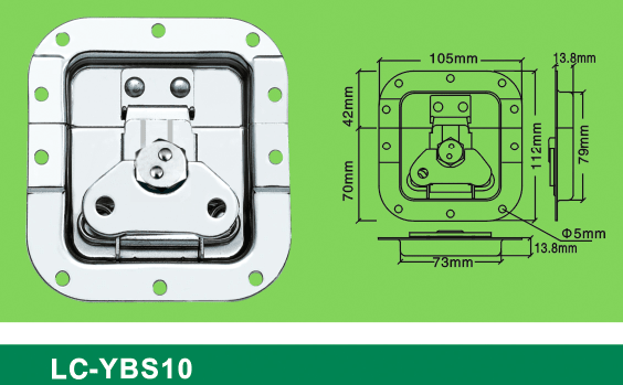 LC-YBS10 blank holder hexagon middle-sized flat Latch,Flight case road case hardware