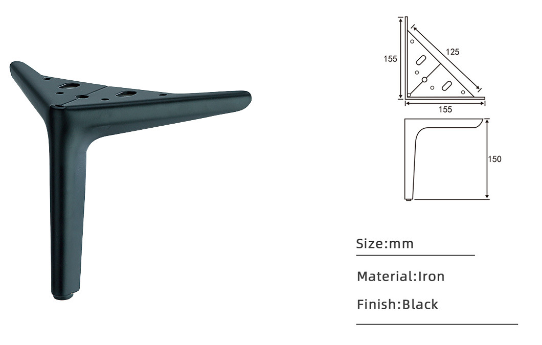 sofa leg black iron