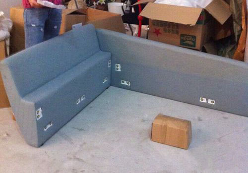 Sofa is installed