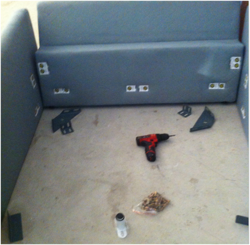 Sofa is installed